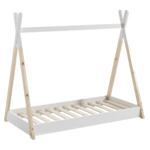 Bílá dětská dřevěná postel Vipack Tipi 70x140 cm
