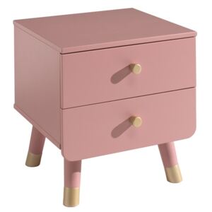 Růžový dřevěný noční stolek Vipack Billy 40 x 43 cm