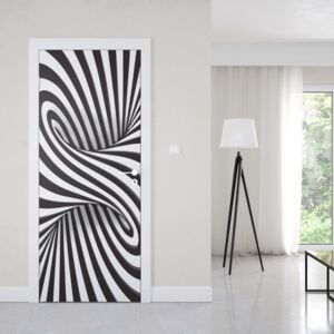 GLIX Fototapeta na dveře - Modern 3D Optical Illusion Design Black And White | 91x211 cm