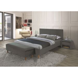 Čalouněná postel AZURRO VELVET 160 x 200 cm šedá Matrace: Bez matrace