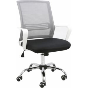 Tempo Kondela Kancelářská židle, síťovina šedá / látka černá / plast bílý, APOLO