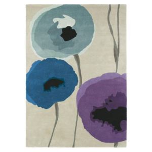 Moderní kusový koberec Sanderson Poppies indigo/purple 45705 - 140x200 cm - Brink&Campman