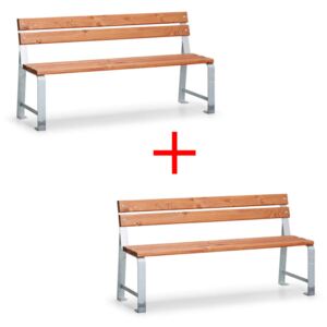 B2B Partner Parková lavička MEZZO s opěradlem, délka 1,5 m, 1+1 ZDARMA + Záruka 7 let