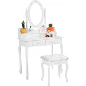 Toaletní stolek se zrcadlem + taburetem Aga MRDT03