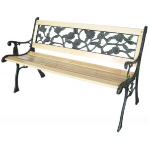 InGarden Zahradní lavička s kovaným designom 122 x 56 x 74 cm