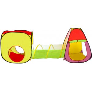 Dětský hrací stan Aga4Kids se spojovacím tunelem - barevný