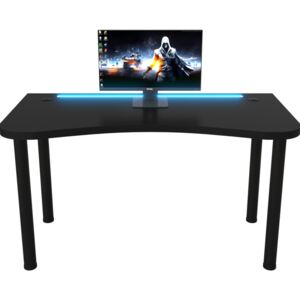 Počítačový herní stůl CODE Y2 s LED, 135x73-76x65, černá/černé nohy