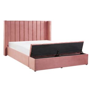 Manželská postel 180 cm NAIROBI (textil) (růžová) (s roštem)