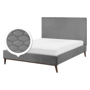 Manželská postel 140 cm BARON (s roštem) (světle šedá)