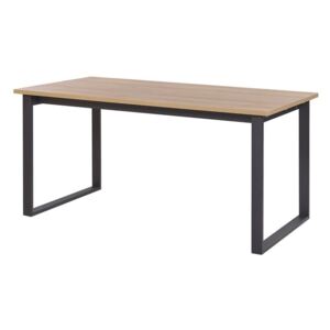 Jídelní stůl BARNO (tmavé dřevo + černá) (pro 6 osob)