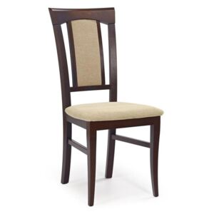 KONRAD židle tmavý ořech / Polstrování: Torent Beige, Sedák s čalouněním, Nohy: buk, dřevo, barva: hnědá, bez područek ořech
