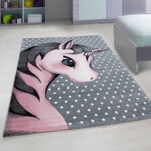Ayyildiz Kusový koberec dětský Kids 590 růžový jednorožec 160x230 cm