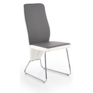 K299 židle zadní část - bílá, předek - šedá, kostra - chrom