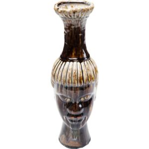 KARE DESIGN Hnědá keramická váza Visage 46cm