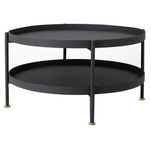 Nordic Design Černý konferenční stolek Nollan 80 cm se zlatými detaily