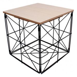 Konferenční stolek kostka 30cm Inlea4Home 9237- černý/natur