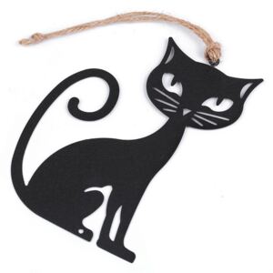 Kovová Černá kočka závěsná dekorace