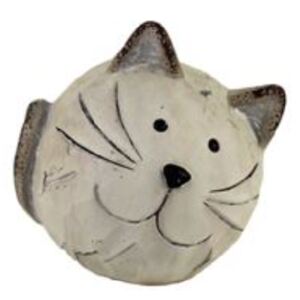 Terakotová kočka Koule béžová 9,3 cm