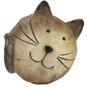 Terakotová kočka Koule hnědá 12,5 cm
