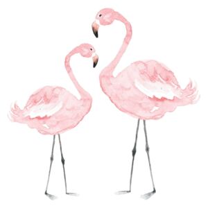 Nástěnná samolepka Dekornik Flamingos, 55 x 55 cm