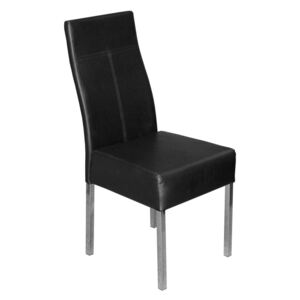 Jídelní židle TEREN — PU kůže, černá, kov