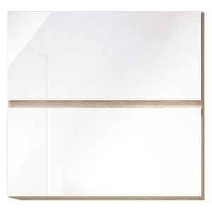 Tempo Kondela, s.r.o. Skříňka horní dvoudveřová, bílý vysoký lesk HG, LINE WHITE
