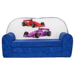 Rozkládací dětská mini pohovka Formule 2 - Modrá