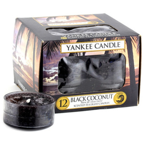 Sada 12 vonných svíček Yankee Candle Černý Kokos, doba hoření 4 - 6 hodin