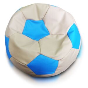 Sedací vak Fotbalový míč barevný vel.S - Eko kůže Modrá