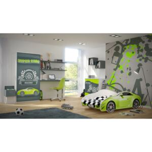 Dětská postel - AUTO 140x70 cm zelená