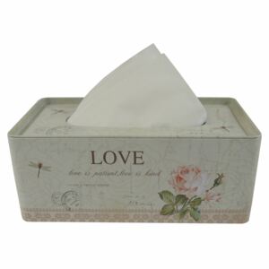 Plechový box na kapesníky Love, 21,5 cm