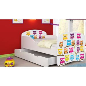 Dětská postel - Sovičky - 160x80 cm + šuplík