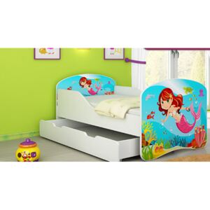 Dětská postel - Mořská víla - 140x70 cm + šuplík