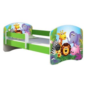 Dětská postel - ZOO 2 140x70 cm zelená
