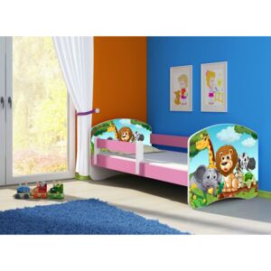 Dětská postel - Safari 2 140x70 cm růžová
