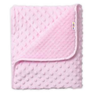 Baby Nellys Dětská luxusní oboustranná deka s minky 80x90 cm, růžová