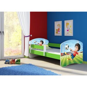 Dětská postel - Fotbalista 2 140x70 cm zelená