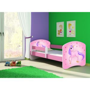 Dětská postel - Poník jednorožec 2 160x80 cm růžová