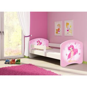 Dětská postel - Růžová víla 2 160x80 cm bílá