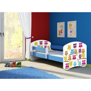Dětská postel - Sovičky 2 140x70 cm modrá