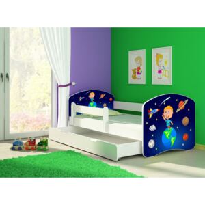 Dětská postel - Vesmír 2 140x70 cm + šuplík bílá