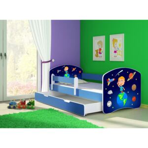Dětská postel - Vesmír 2 140x70 cm + šuplík modrá
