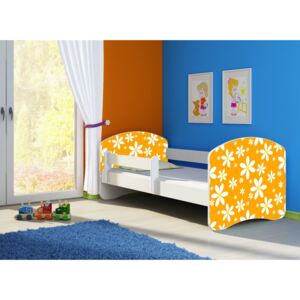 Dětská postel - Oranžová sedmikráska 2 140x70 cm bílá