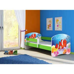 Dětská postel - Rybka 2 160x80 cm zelená