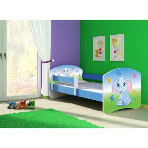 Dětská postel - Barevný sloník 2 160x80 cm modrá