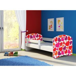 Dětská postel - Sladká srdíčka 2 160x80 cm bílá
