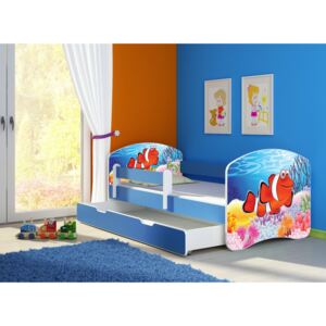 Dětská postel - Rybka 2 180x80 cm + šuplík modrá