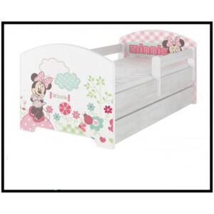Disney dětská postel Minnie 160x80 cm - 2x krátká zábrana bez šuplíku