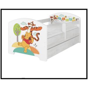 Disney dětská postel Medvídek Pú III 160x80 cm - 2x krátká zábrana bez šuplíku
