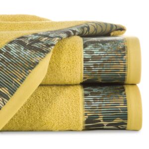 Bavlněný froté ručník s bordurou CARLA 50x90 cm, mustard/hořčicová, 500 gr Eva Minge Varianta: ručník - 1 kus 50x90 cm